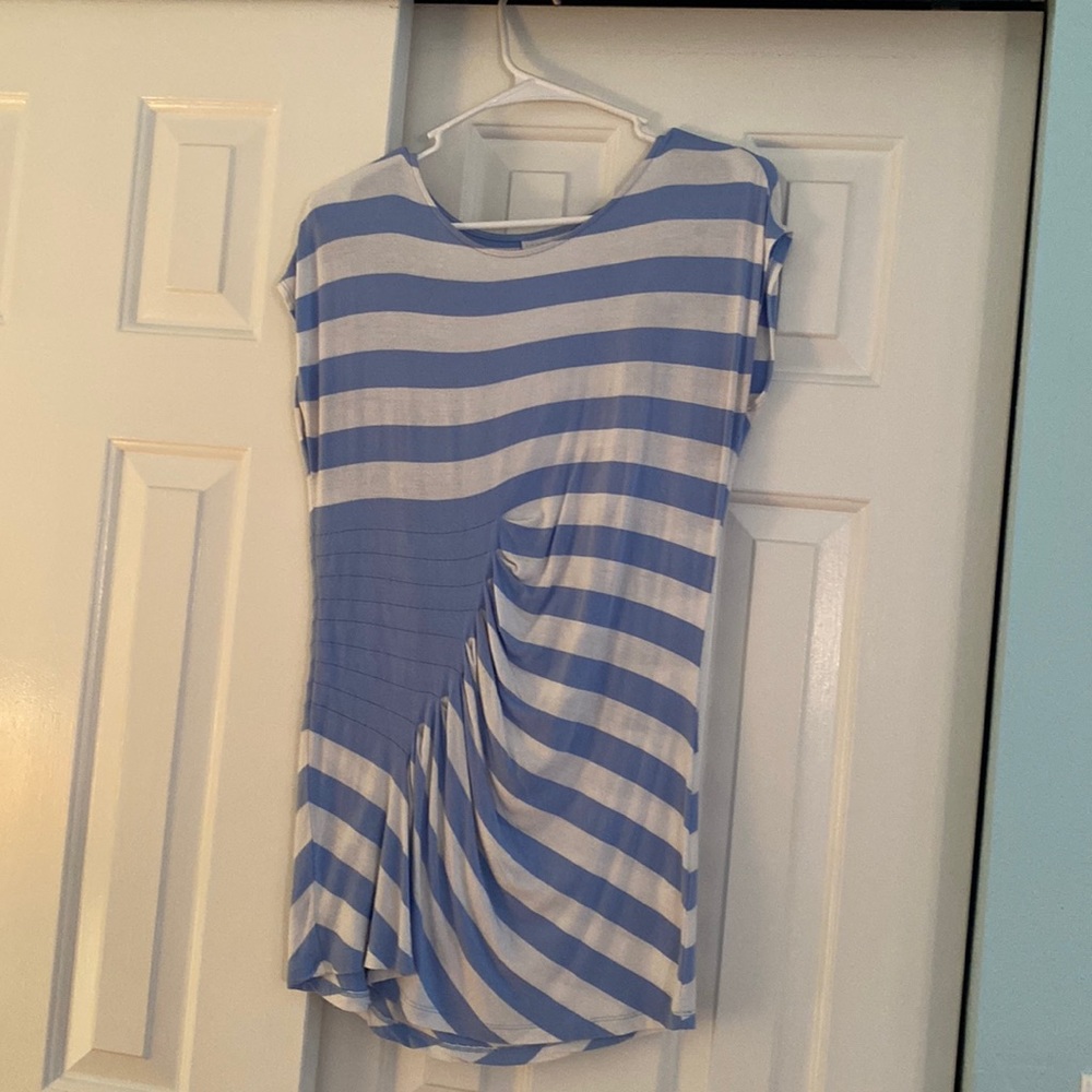 NY&Co blue & white casual striped shirt Medium